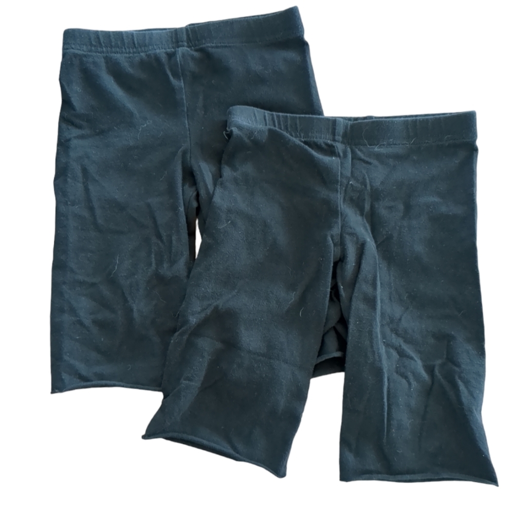 ❗$1 Bundled❗2 Pair Old Navy Solid Black Leggings Cut Off Shorts